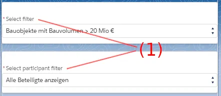 Naming the project filter and participant filter